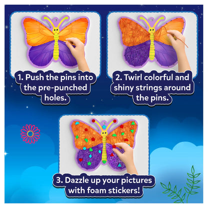 Super Strings: Bugs & Butterflies | Mess-Free String Art for Kids (ages 6-12)