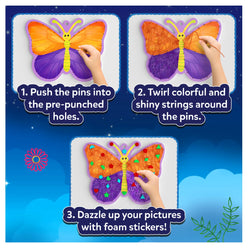 Butterfly string art craft kit for kids ages 6-12 with colorful strings and tools