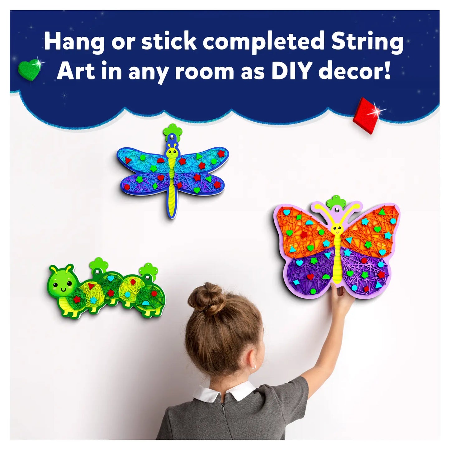 Super Strings: Bugs & Butterflies | Mess-Free String Art for Kids (ages 6-12)