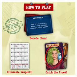 Detective game instructions for Catch The Crook Strategy & Mystery Board Game for ages 10+
