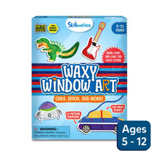 Waxy Window Art Kit with cars, dinos, and more for kids ages 5-12
