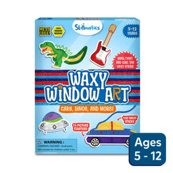 Waxy Window Art Kit with cars, dinos, and more for kids ages 5-12