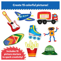 Colorful sticker sheet from Waxy Window Art DIY craft kit for kids ages 5-12