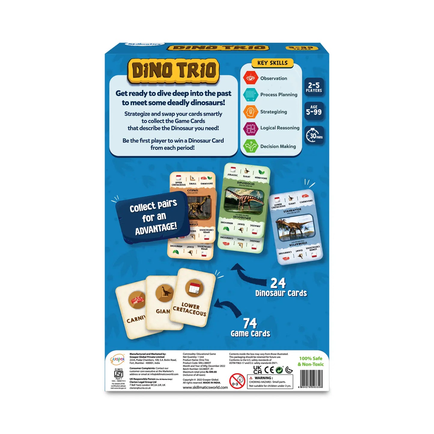 Dino Trio | Smart Strategy Game (ages 5+)