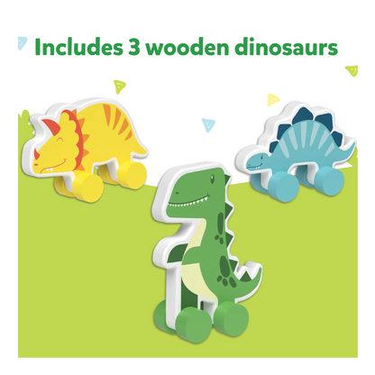 Dinosaurs on Wheels | Wooden Dinosaur Toys on Wheels (ages 9 months - 3y)