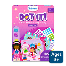 Dot It! Dress Up sticker activity kit for ages 3 to 7 featuring colorful sticker art