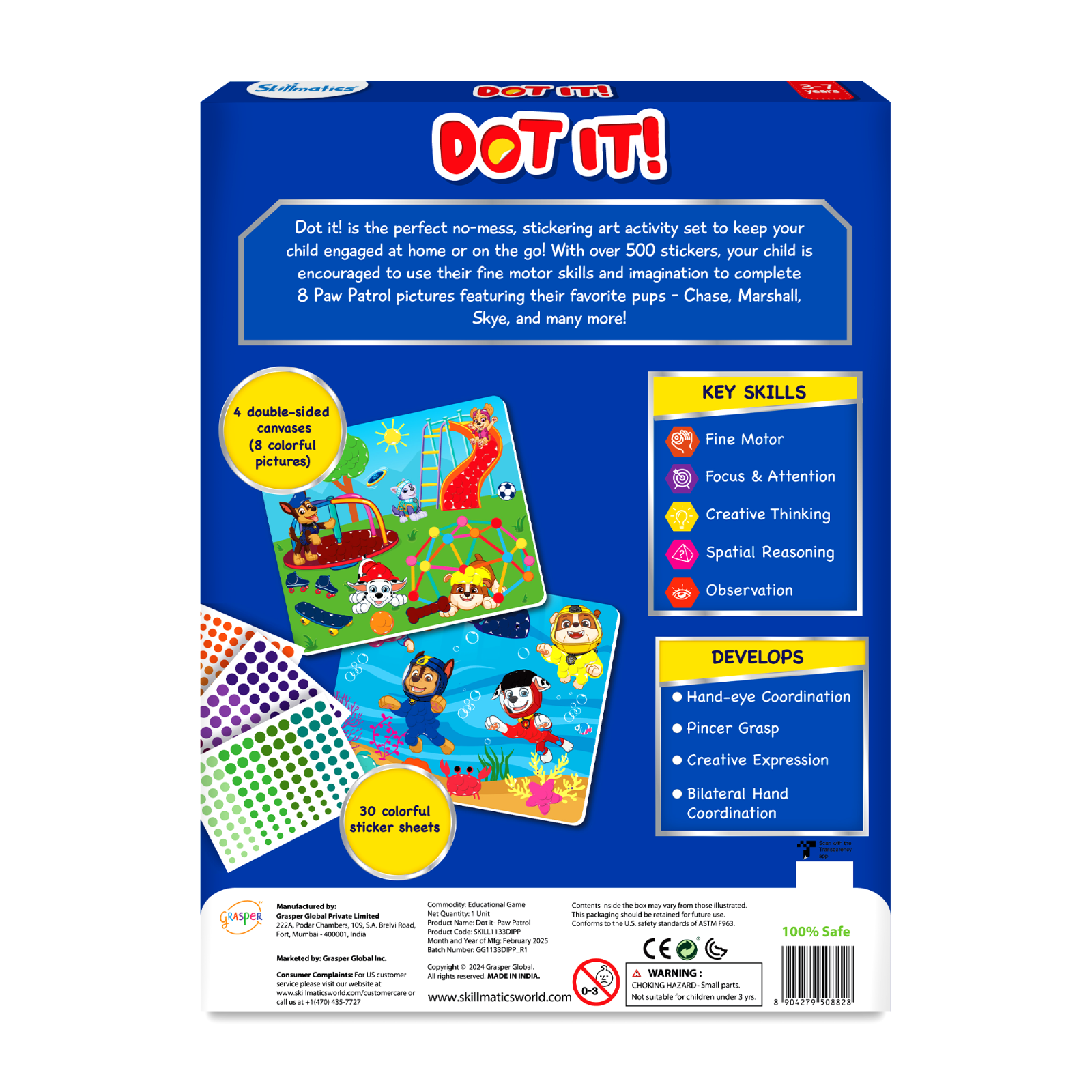 Dot It! Paw Patrol sticker activity set for creative fun and mess-free art for kids