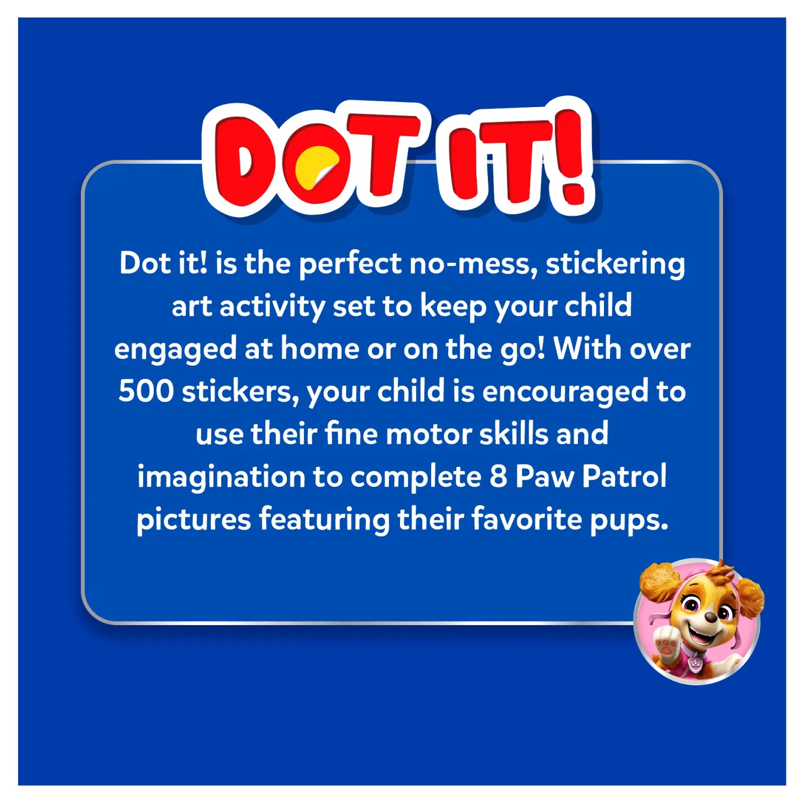 Paw Patrol sticker activity set from Dot it! No mess sticker art for kids ages 3-7