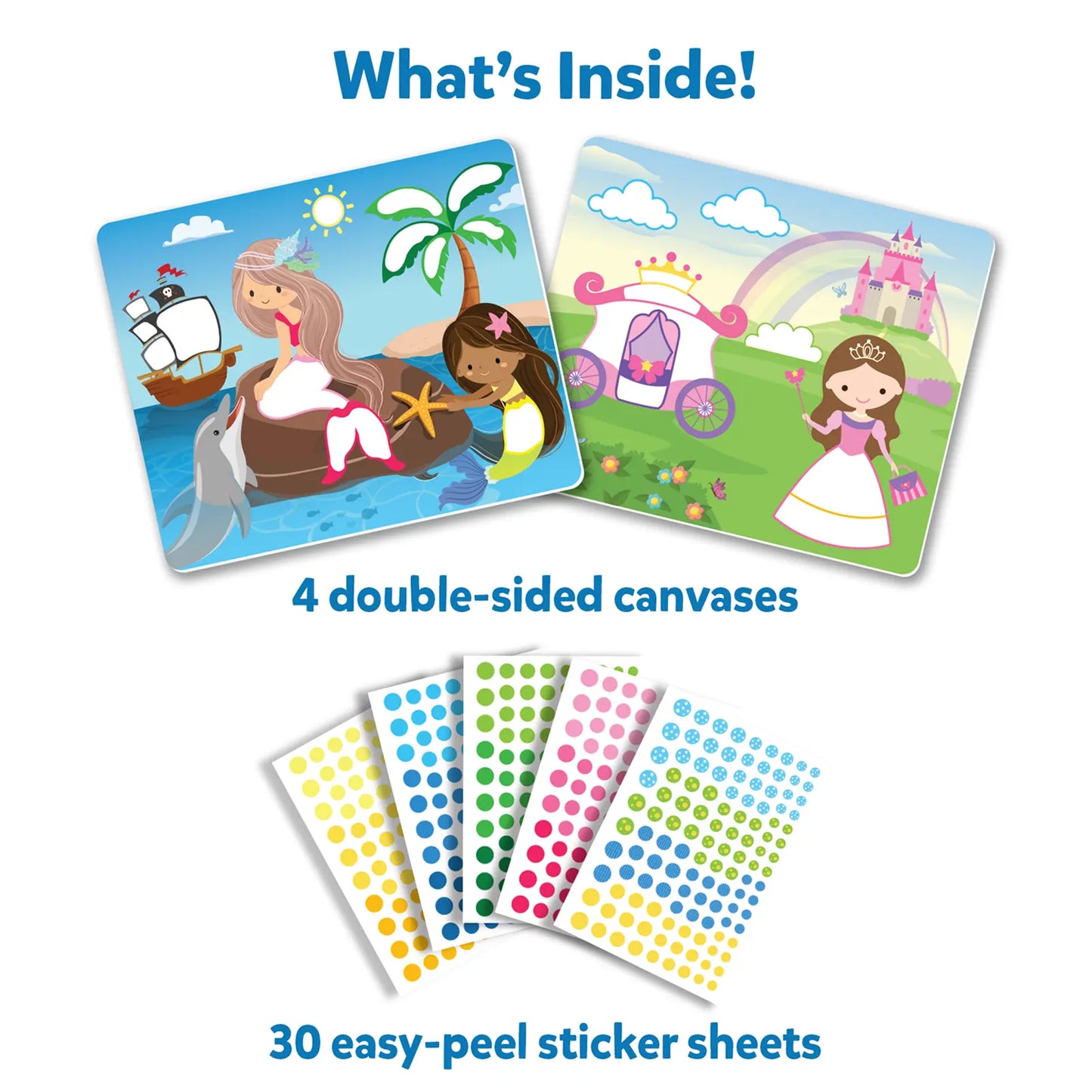 Children’s sticker activity set featuring unicorns and princesses for ages 3 to 7
