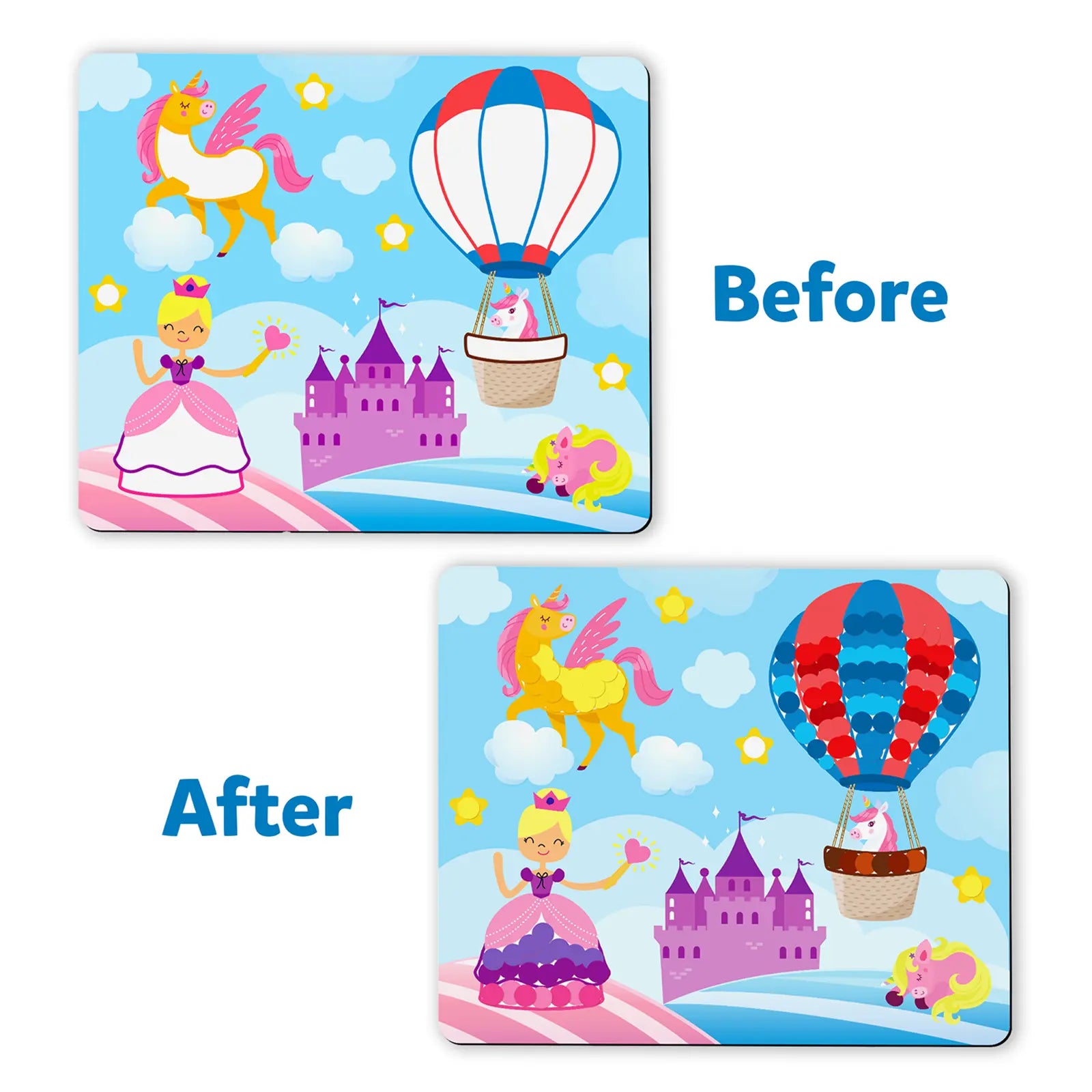 Colorful children’s puzzle from Dot it Unicorns & Princesses No Mess Sticker Art
