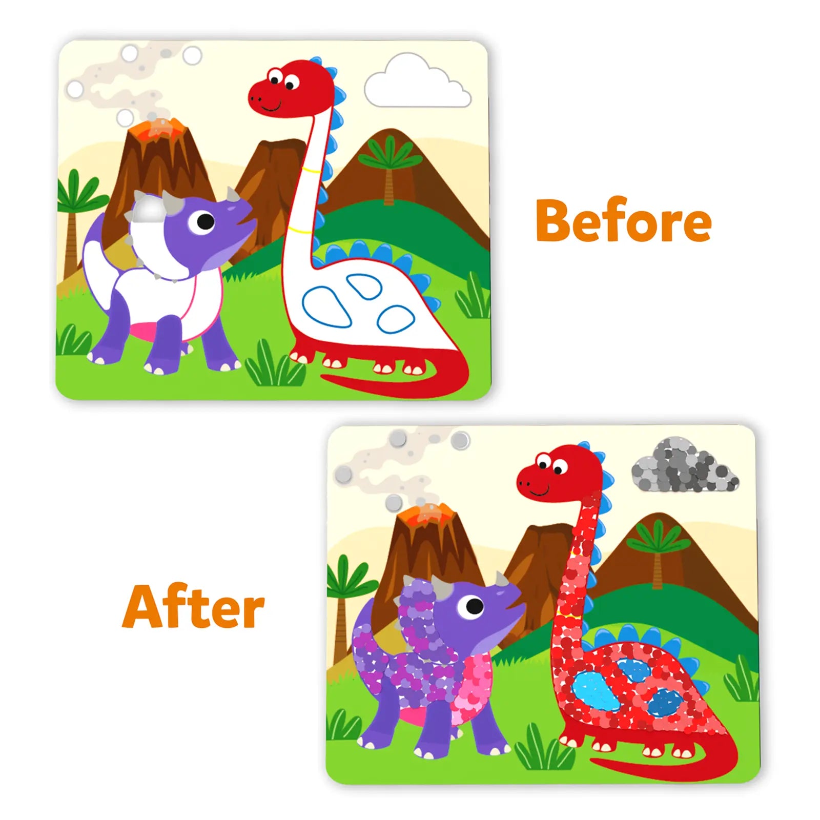 Dinosaur coloring activity from Dot it! World of Dinosaurs educational game