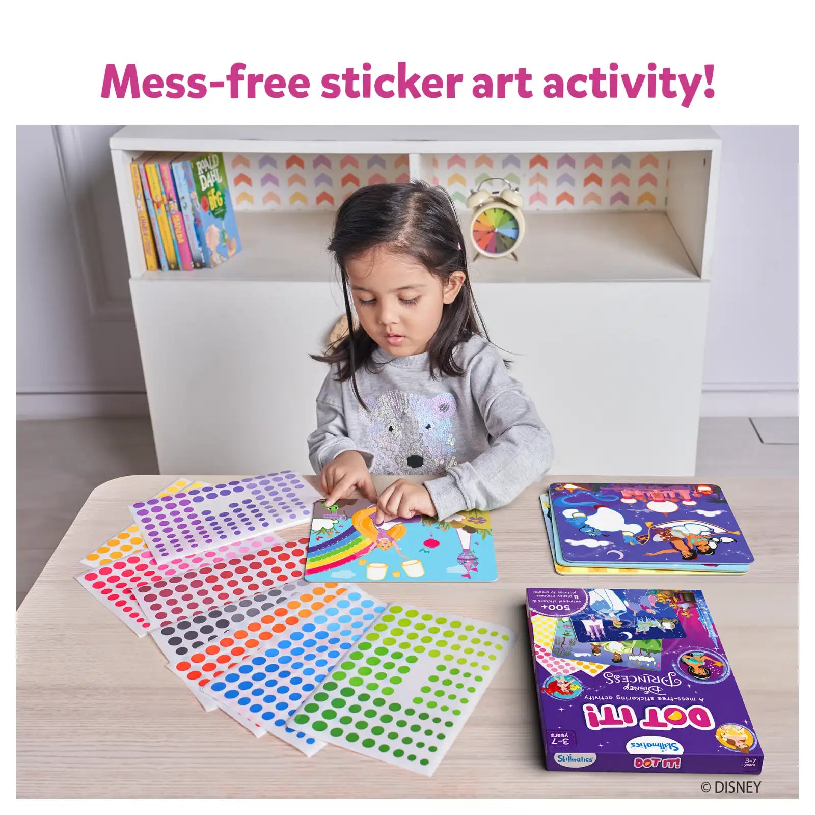 Sticker art activity set featuring Disney Princesses for ages 3 to 7