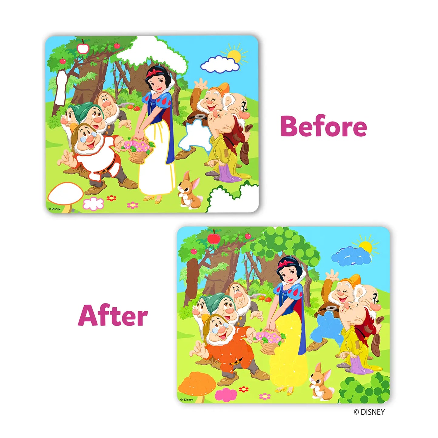 Snow White and the Seven Dwarfs puzzle from Dot It Mickey and Friends Disney Princess collection