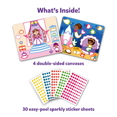 Sticker activity set with unicorn and princess stickers for kids 3 to 7 in Sparkle Edition