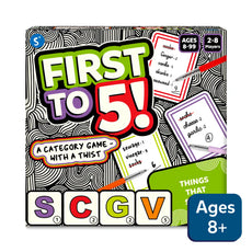 First to 5 category game shown in First to 5 Quick Category Game with a Twist