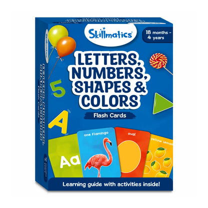 Skillmatics flashcards box for toddlers with letters numbers shapes and colors