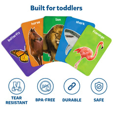 Animal-themed toddler flashcards from First 100 Animals product for ages 1-4