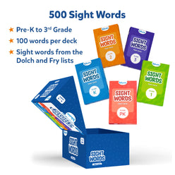 Sight word flashcard set for Kids Ages 4 to 9 to boost early reading skills