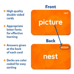 Double-sided Sight Words Flash Cards for ages 4 to 9 for effective learning