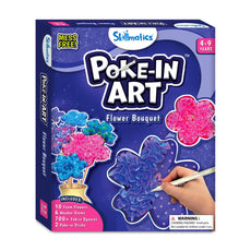Poke-in Art Flower Bouquet kit for kids ages 4-9, mess-free flower crafting kit