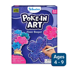 Colorful poke-in art flower bouquet kit for kids ages 4-9, mess-free creative craft