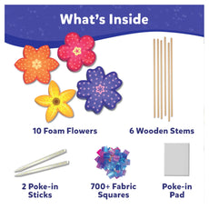 Craft kit contents for Poke-in Art Flower Bouquet mess-free art for kids ages 4-9