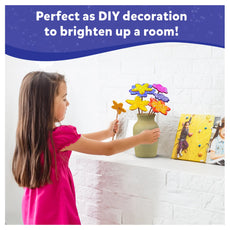 Colorful wooden flower craft from Poke-in Art Flower Bouquet for kids ages 4-9