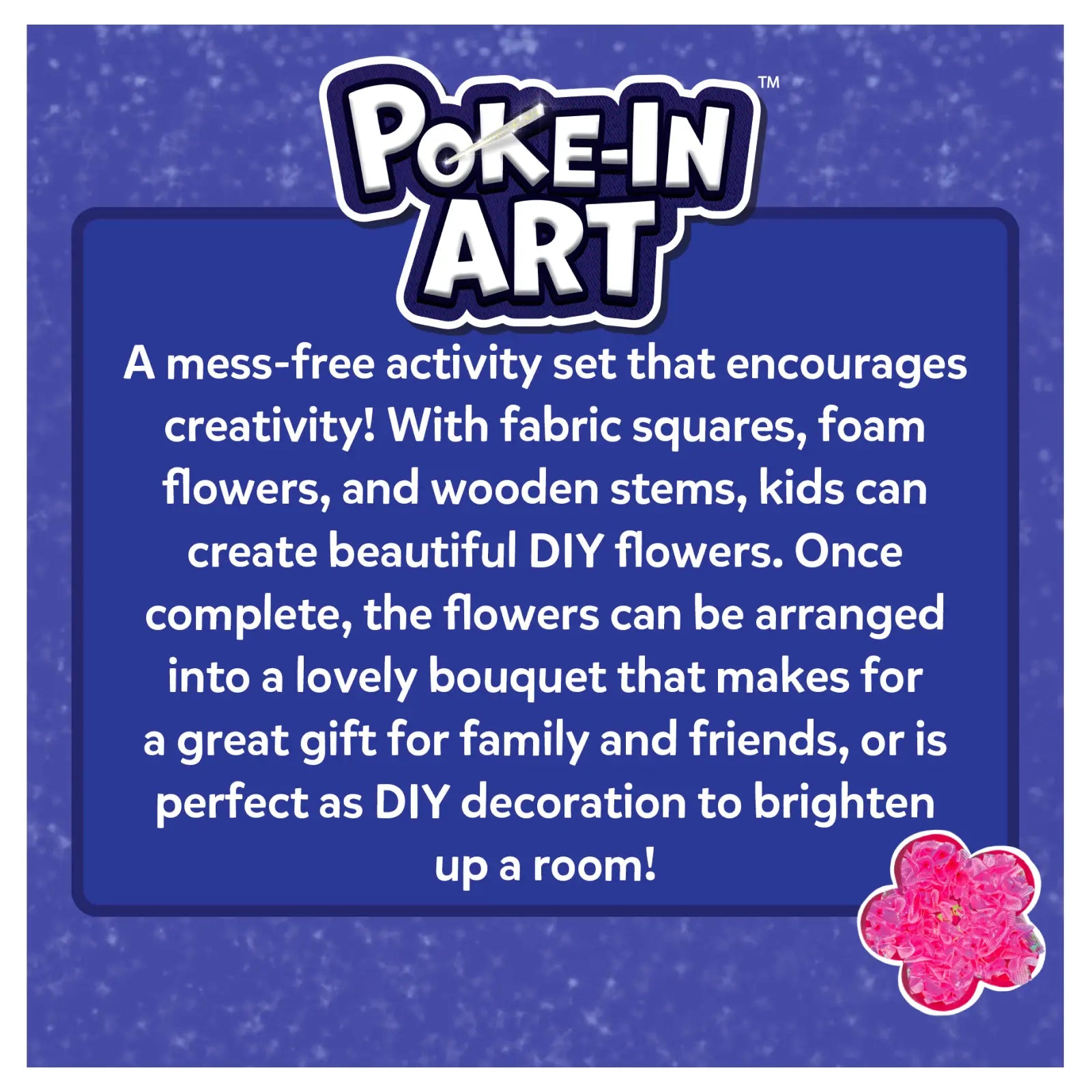 Poke-in Art activity set for creating flower bouquets mess-free for kids ages 4-9