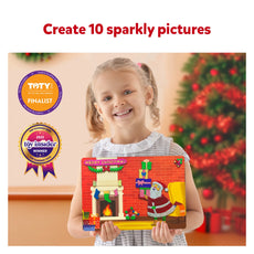 Christmas-themed sparkly picture board from Foil Fun Holiday Magic Art Kit for kids