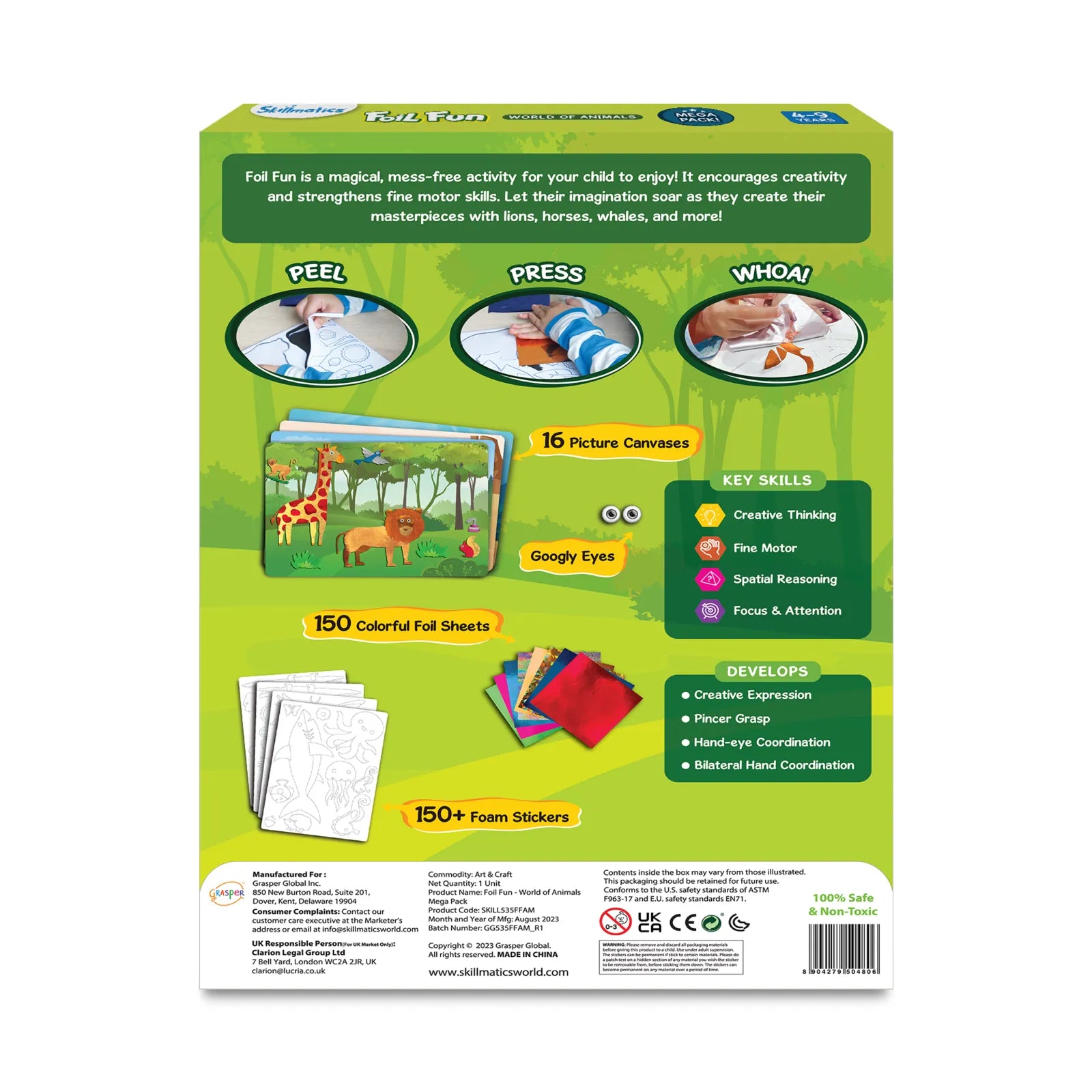 Foil Fun activity kit from Foil Fun World of Animals MegaPack for ages 4-9