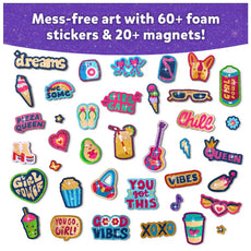 Colorful foam stickers and magnets from Foil Fun Girl Power Magnetic Art Kit