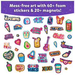 Colorful foam stickers and magnets from Foil Fun Girl Power Magnetic Art Kit