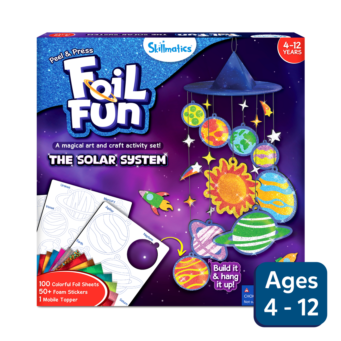 Foil Fun solar system craft kit for kids ages 4 to 12 no mess art set