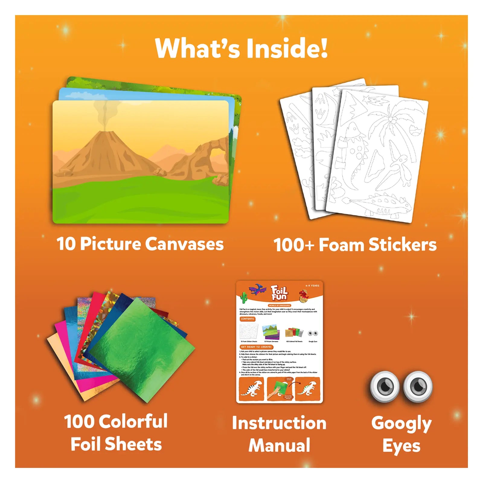 Dinosaur-themed craft kit foil fun World Of Dinosaurs no mess art kit for ages 4-9