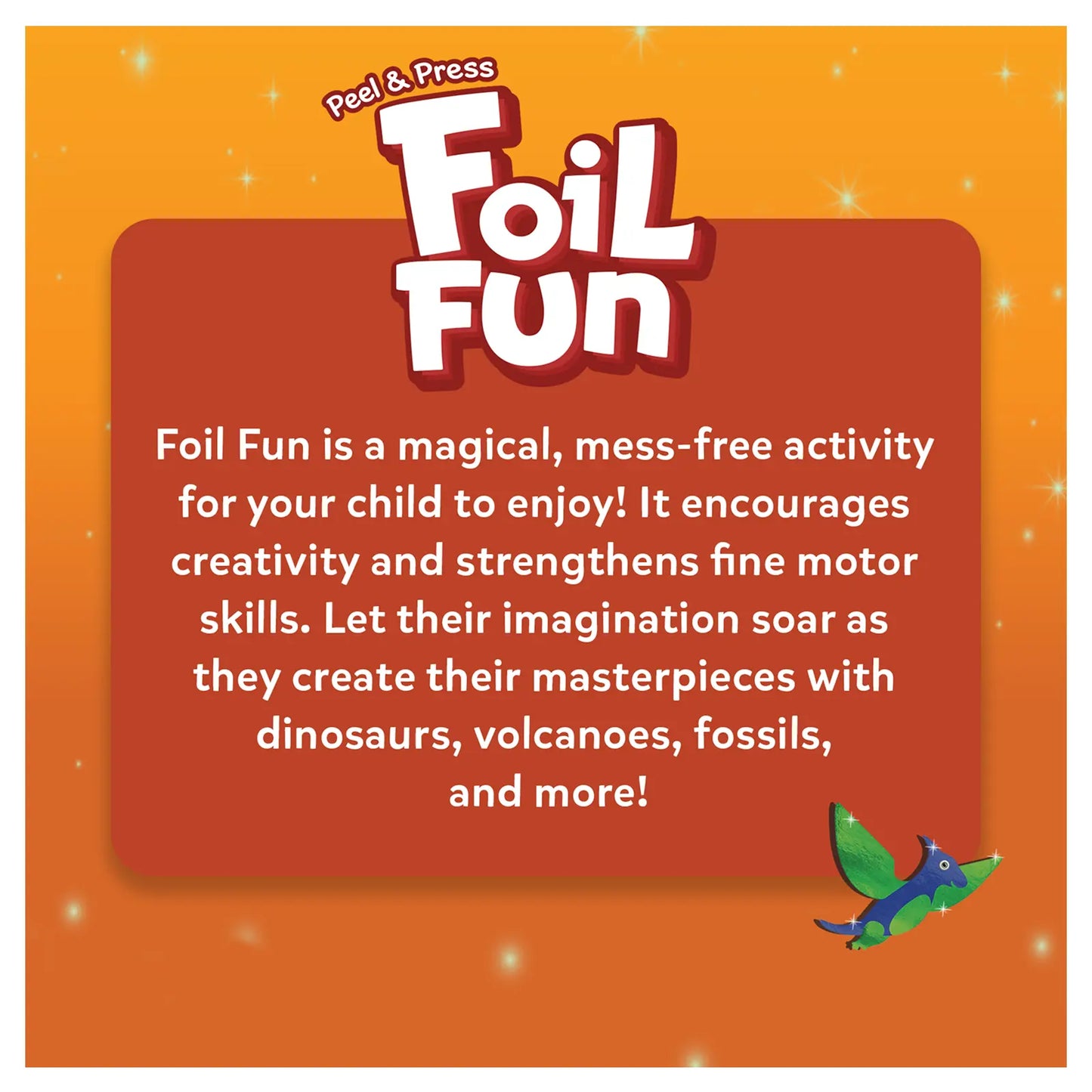 Foil Fun activity advertisement for Foil Fun World Of Dinosaurs No Mess Art Kit