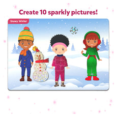 Sparkly winter scene from Foil Fun Dress Up No Mess Art Kit for ages 4-9