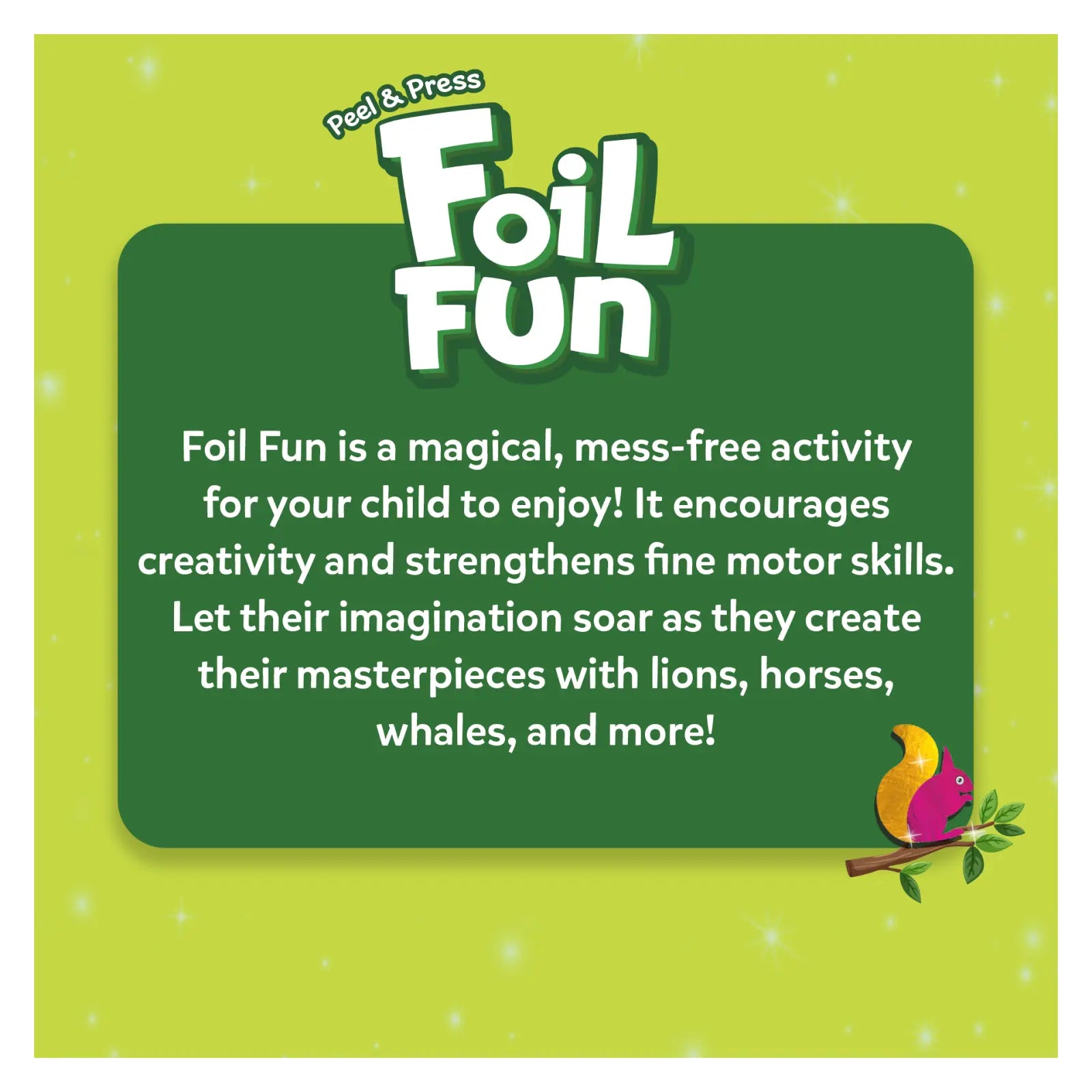 Foil Fun activity advertisement for Foil Fun World of Animals Megapack No Mess Art Kit