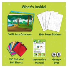 Craft kit with canvases stickers foil sheets and googly eyes for Foil Fun World of Animals Megapack