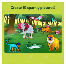 Sparkly animal sticker scene from Foil Fun World of Animals Megapack art kit