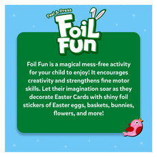 Foil Fun Easter activity with colorful foil art for kids aged 4 to 9