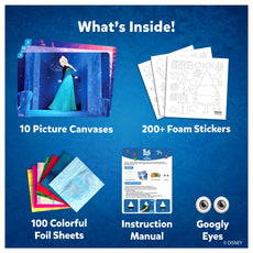 Frozen-themed craft kit for kids ages 4-9 featuring foil art from Disney Frozen