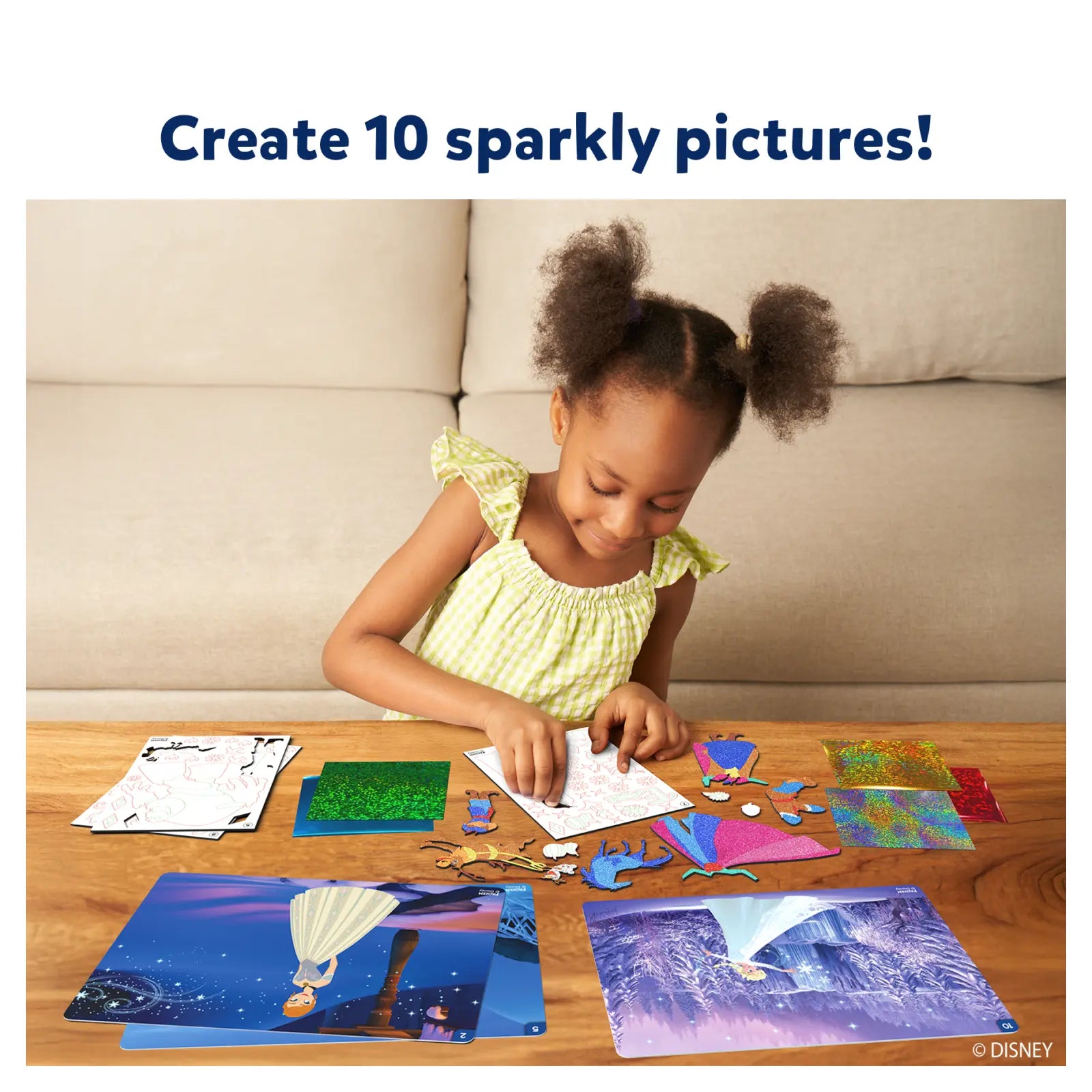 Sparkly picture craft kit from Foil Fun Disney Frozen No Mess Art Kit for kids