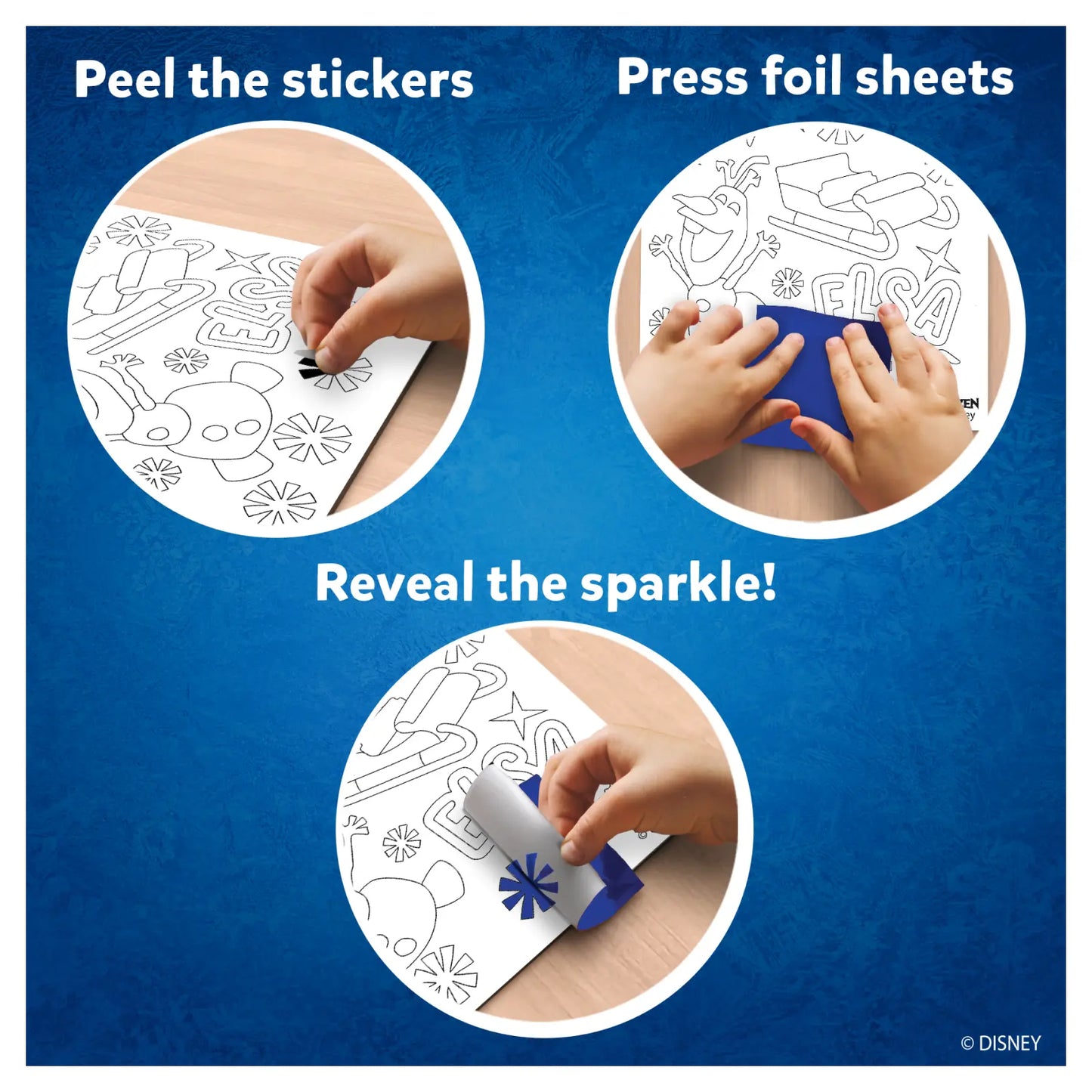 Frozen-themed foil art activity from Foil Fun Disney Frozen no mess art kit for kids