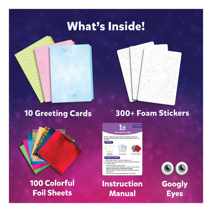 Craft kit contents for Foil Fun Card Making Set No Mess Art Kit for ages 4-9