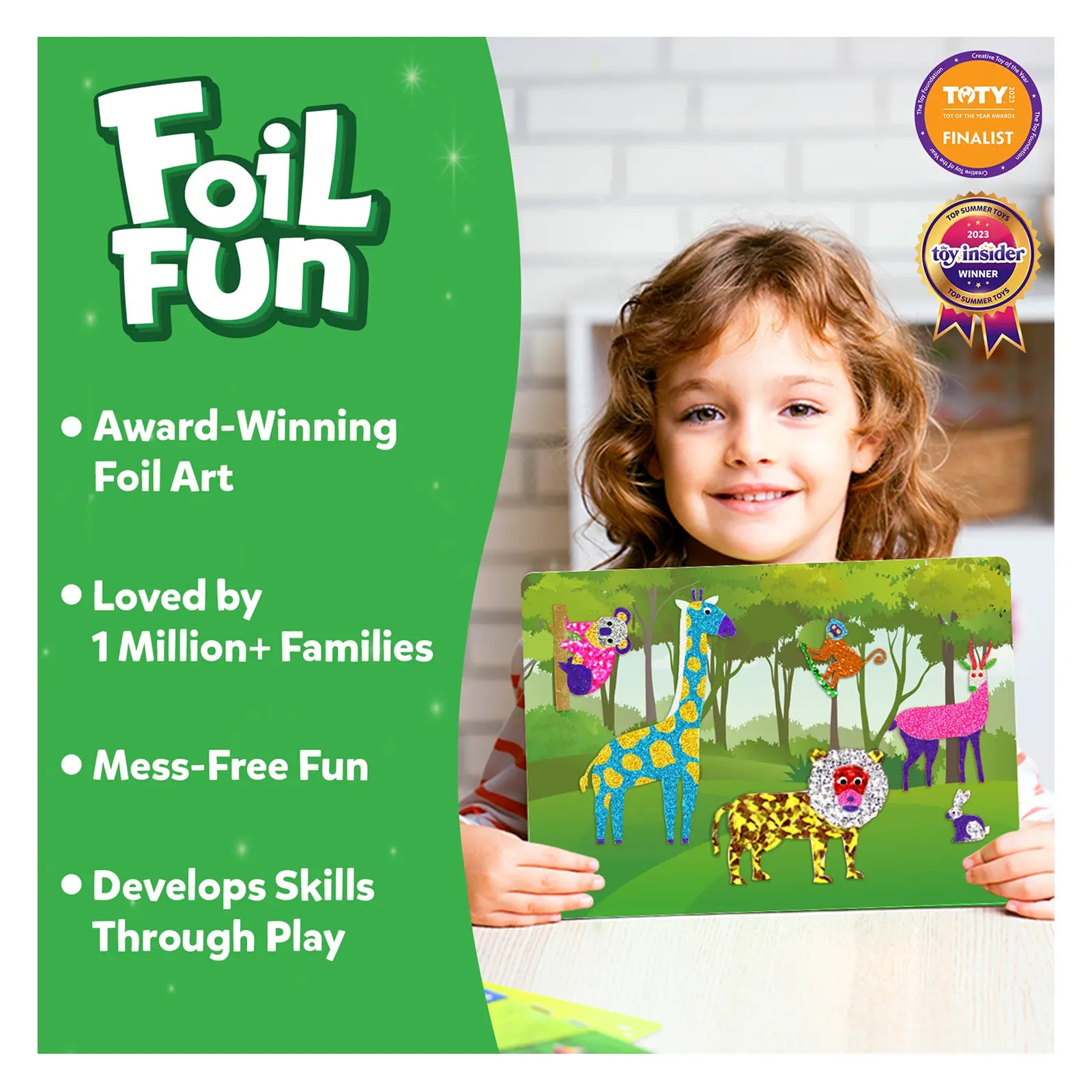 Foil Art Activity Set with Animal Designs from Foil Fun World Of Animals No Mess Art Kit