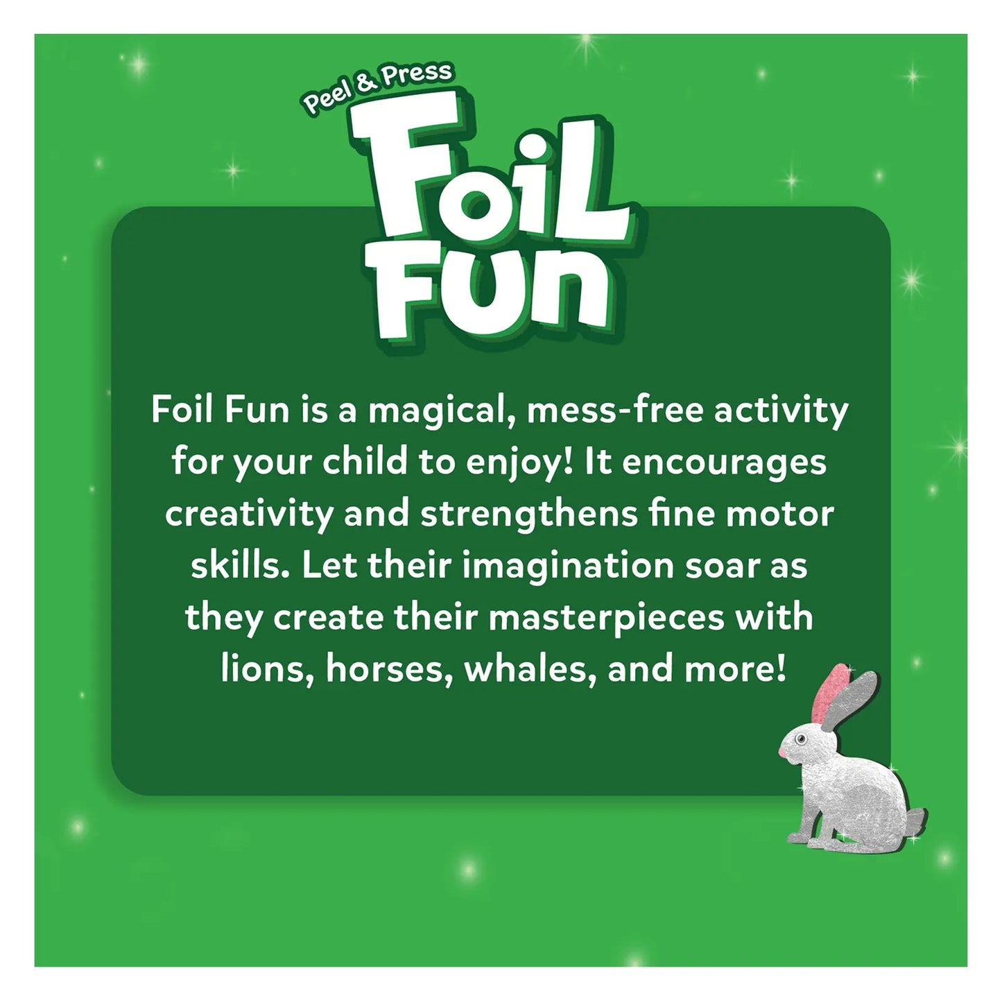 Foil Fun activity advertisement for Foil Fun World Of Animals No Mess Art Kit