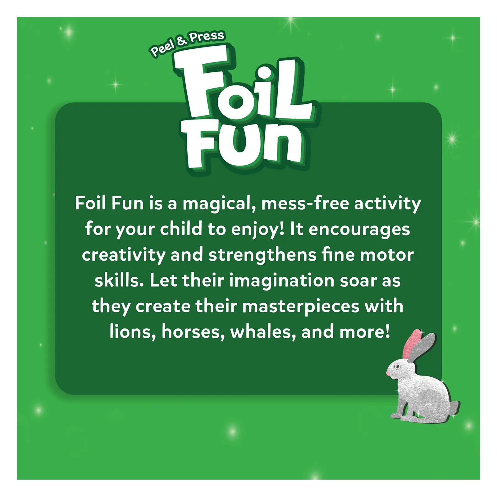 Foil Fun activity advertisement for Foil Fun World Of Animals No Mess Art Kit