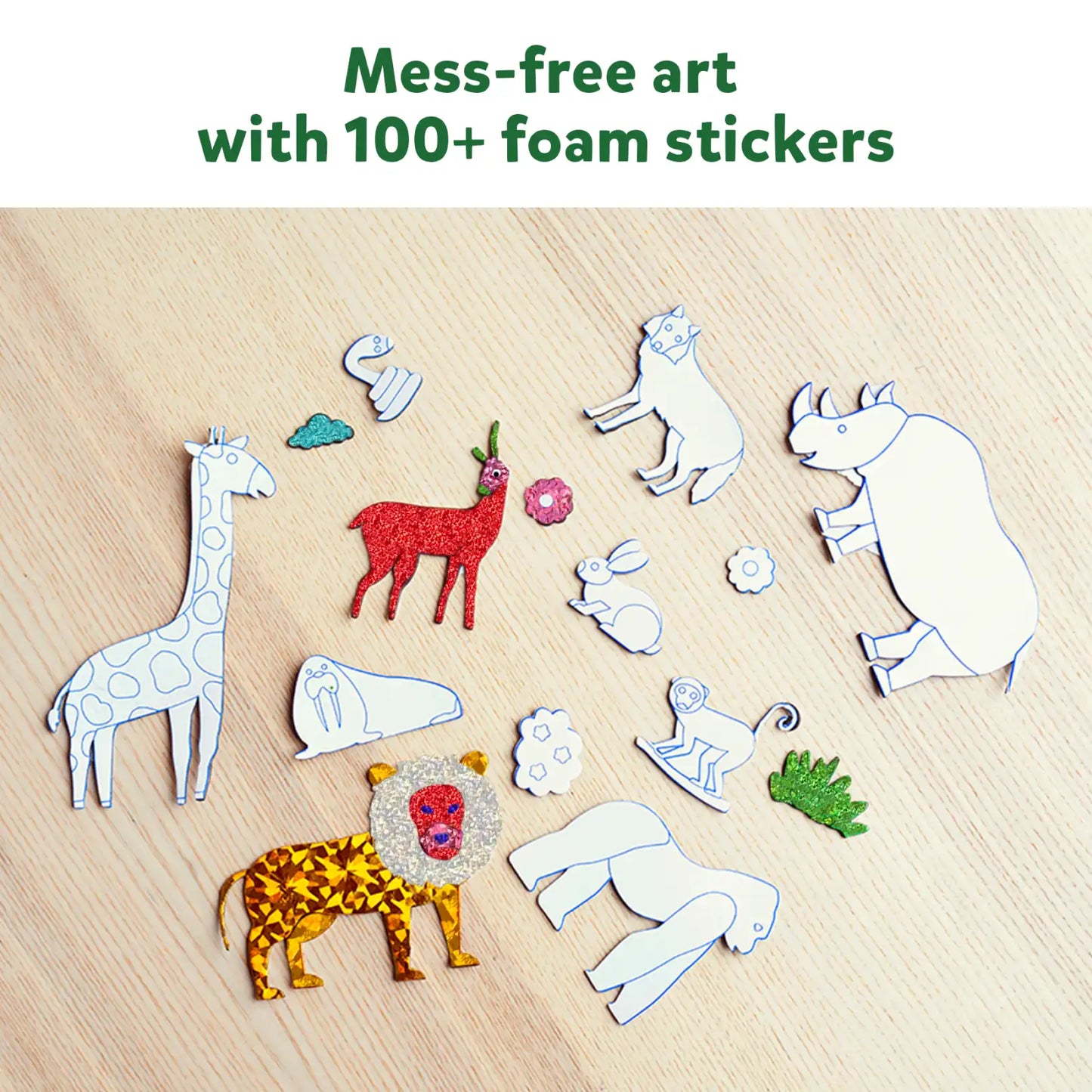 Foam animal sticker set from Foil Fun World Of Animals art kit for ages 4-9