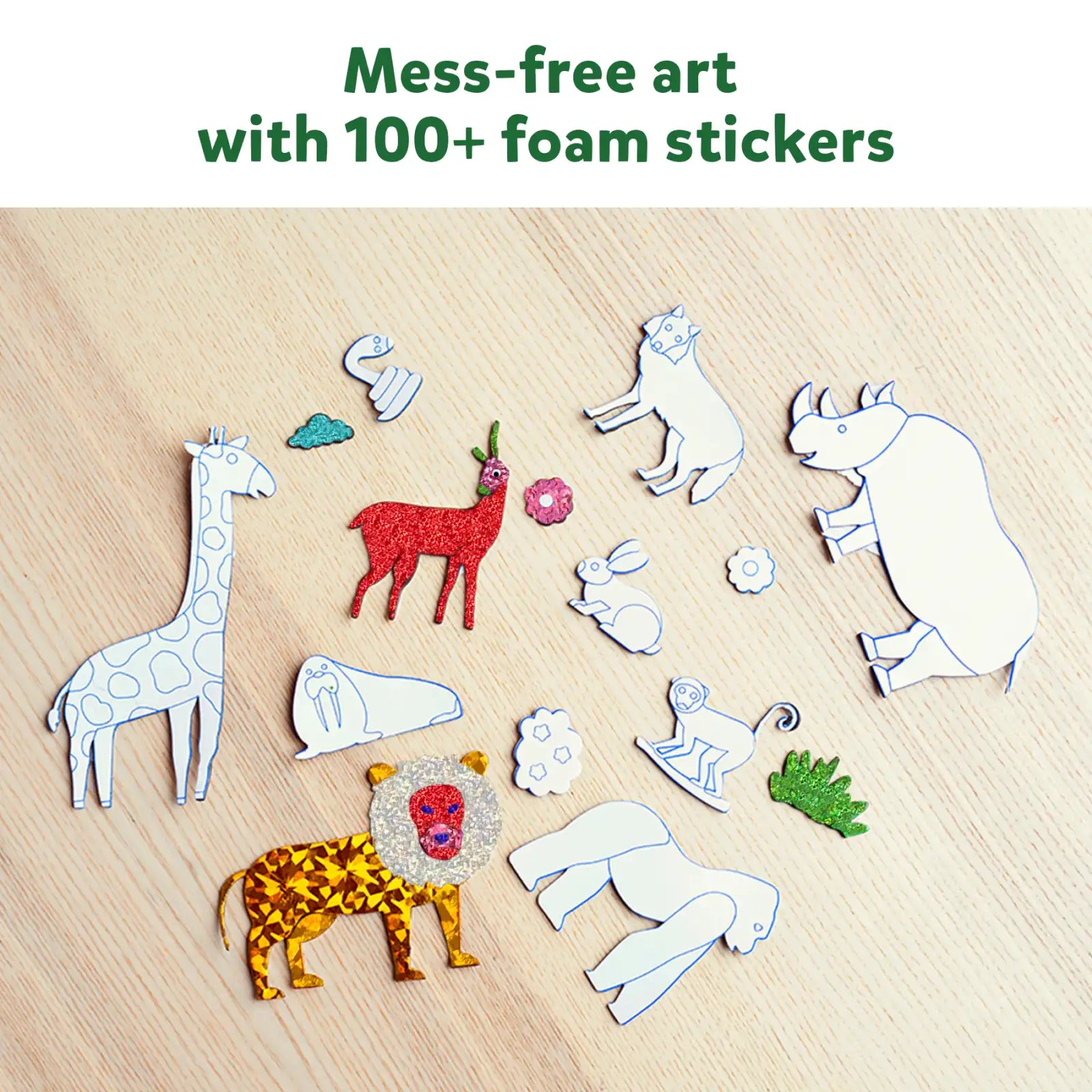 Foam animal sticker set from Foil Fun World Of Animals art kit for ages 4-9