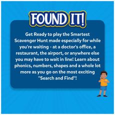 Find It! scavenger hunt advertisement displayed on Found It! For When You’re Waiting game box